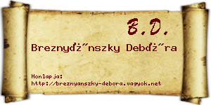 Breznyánszky Debóra névjegykártya